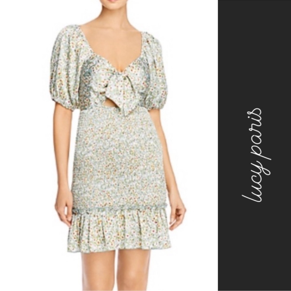 Lucy Paris Floral Puff Sleeve Dress